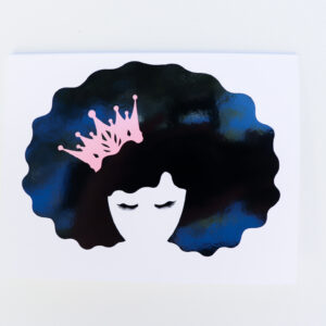 Black Queen Pink Crown Greeting Card